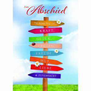 Klappkarte Abschied A4 Wegweiser 4016723414075