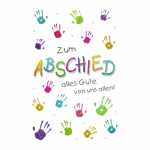 Klappkarte Abschied Hände mit Glittereffekt