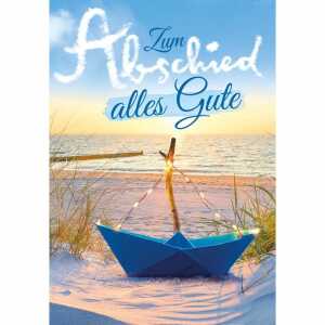 Klappkarte Abschied A4 Weltkarte