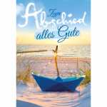 Klappkarte Abschied A4 Weltkarte