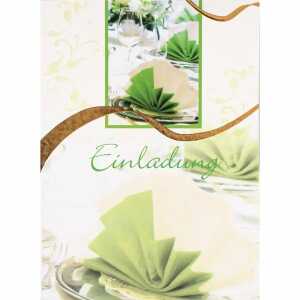 Einladungskarten Tisch goldene Verzierung 5er