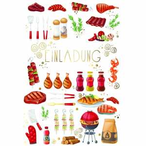 Einladungskarten Essen 5er mit Umschlag