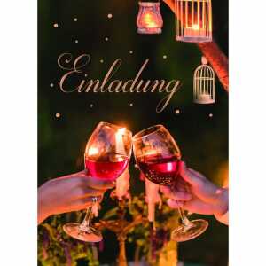 Einladungskarten Rotwein 5er mit Umschlag