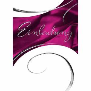 Einladungskarten bordeaux Verzierung 5er Umschlag