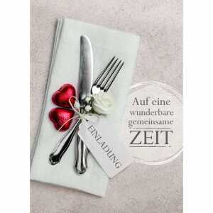 Einladungskarten Besteck 5er mit Umschlag