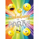 Einladungskarten Smileys mit Innendruck 5er