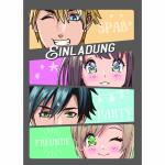 Einladungskarten Kinder Mangas 5er, mit Umschlag und...