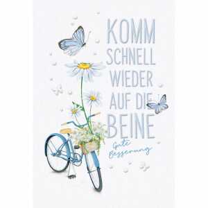 Klappkarte Gute Besserung Fahrrad