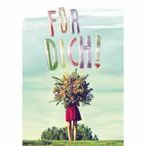 Grußkarte Good Feelings Midi Blumenstrauß, Karten mit Prägung und Lack