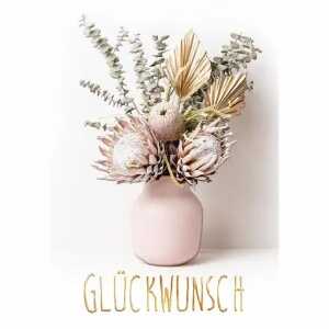 Glückwunschkarte Blumenvase 4016723454378