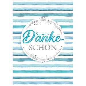 Dankeskarte Streifen blau 4016723455016