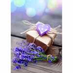 Klappkarte Lavendel Päckchen 4016723456426