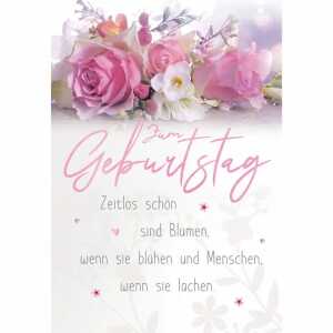 Geburtstagskarte Blumen rosa 4016723457140