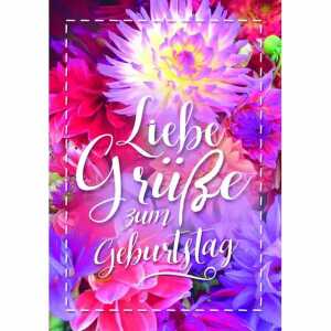 Geburtstagskarte Dahlien rosa 4016723457164