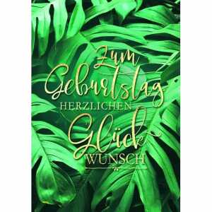 Geburtstagskarte Palmenblätter 4016723457348