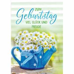 Geburtstagskarte Gießkanne mit Blumen 4016723457386