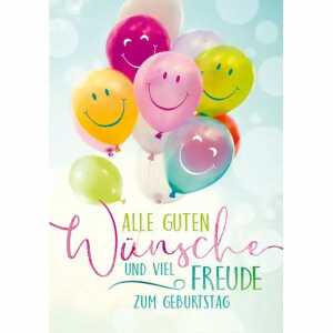 Geburtstagskarte smiley Ballons