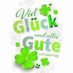 Geburtstagskarte A4 Kleeblätter