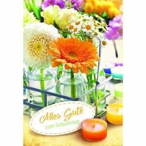 Geburtstagskarte Blumenvasen 4016723510487