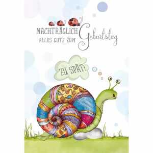 Geburtstagskarte Nachträglich Schnecke 4016723560567