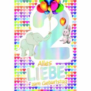Zahlenkarte Kinder 2. Geburtstag 4016723572027