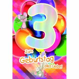 Zahlenkarte Kinder 3. Geburtstag 4016723572034