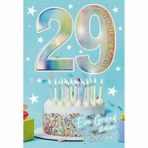 Zahlenkarte 29. Geburtstag 4016723581296
