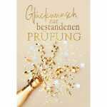 Glückwunschkarte Prüfung Sektflasche