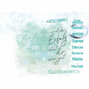 Glückwunschkarte Prüfung Farbverlauf