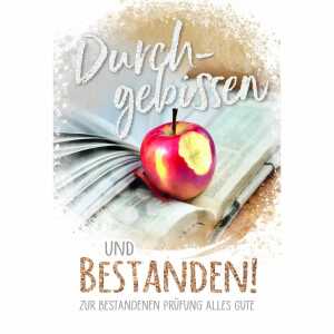 Glückwunschkarte Prüfung Durchgebissen