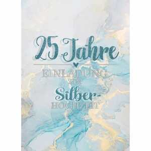 Einladungskarten Silberhochzeit 5er