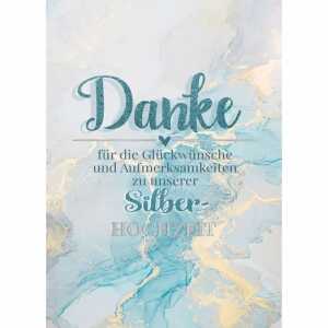 Dankeskarten Silberhochzeit 5er