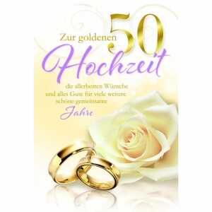 Glückwunschkarte Goldhochzeit Rosenkopf