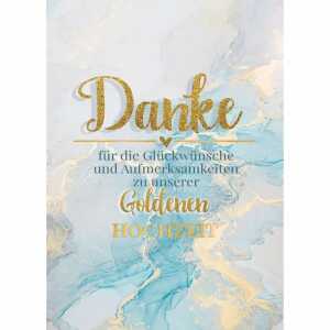 Danksagungskarten Goldhochzeit 5er