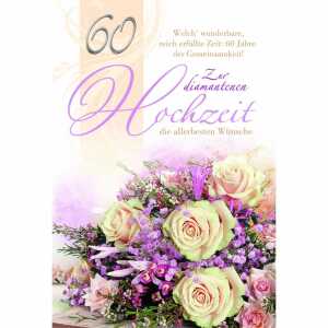 Glückwunschkarte Diamanthochzeit Blumen