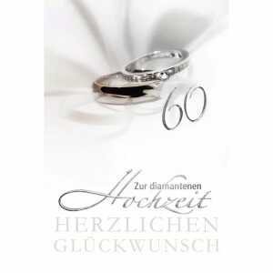 Glückwunschkarte Diamanthochzeit Ringe