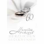 Glückwunschkarte Diamanthochzeit Ringe