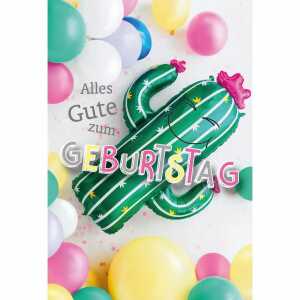 Geburtstagskarte mit Musik Kaktus Ballon, Innendruck