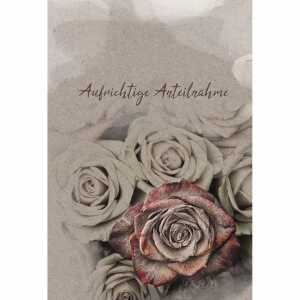Trauerkarte Papier Rosen 4016723810099