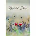 Trauerkarte Blume weiß mit Regentropfen