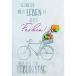 Geburtstagskarte Konfetti Fahrrad
