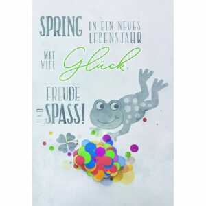 Geburtstagskarte Konfetti Frosch