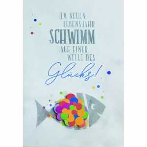 Geburtstagskarte Konfetti Fisch