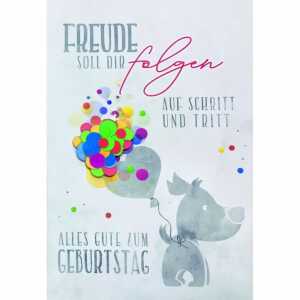 Geburtstagskarte Konfetti Hund