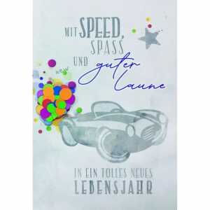 Geburtstagskarte Konfetti Auto