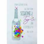 Geburtstagskarte Konfetti Flasche