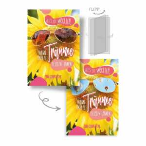 Geburtstagskarte 3D Wechselbild Sonnenblume