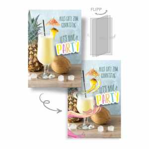 Geburtstagskarte 3D Wechselbild Coctail