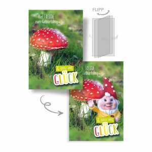 Geburtstagskarte 3D Wechselbild Fliegenpilz