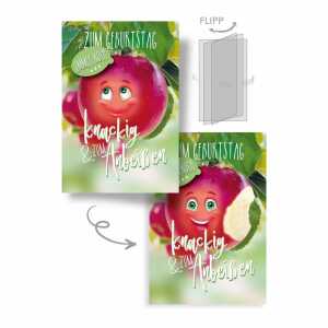 Geburtstagskarte 3D Wechselbild Apfel